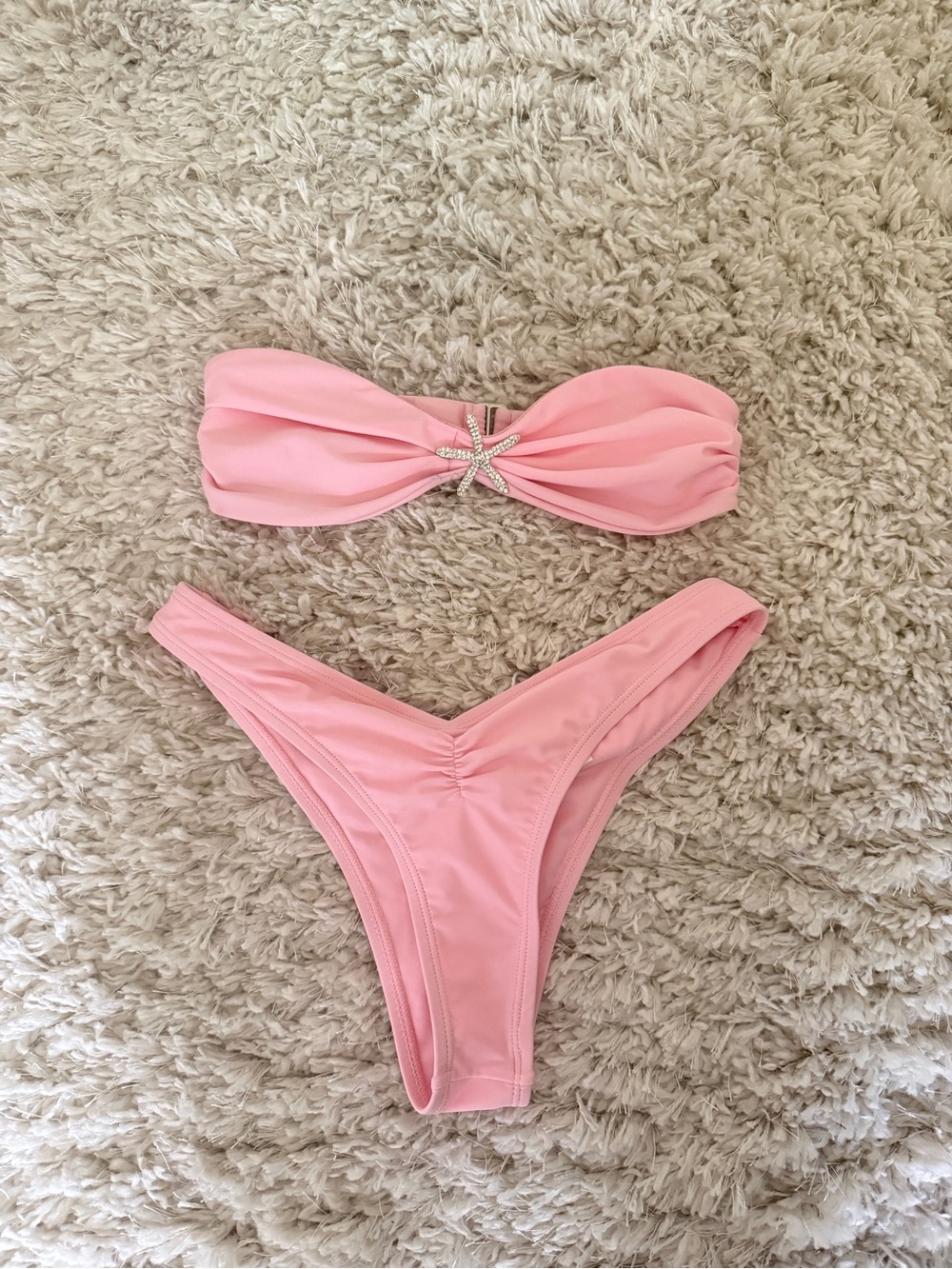 strapless pink bikini from edikted